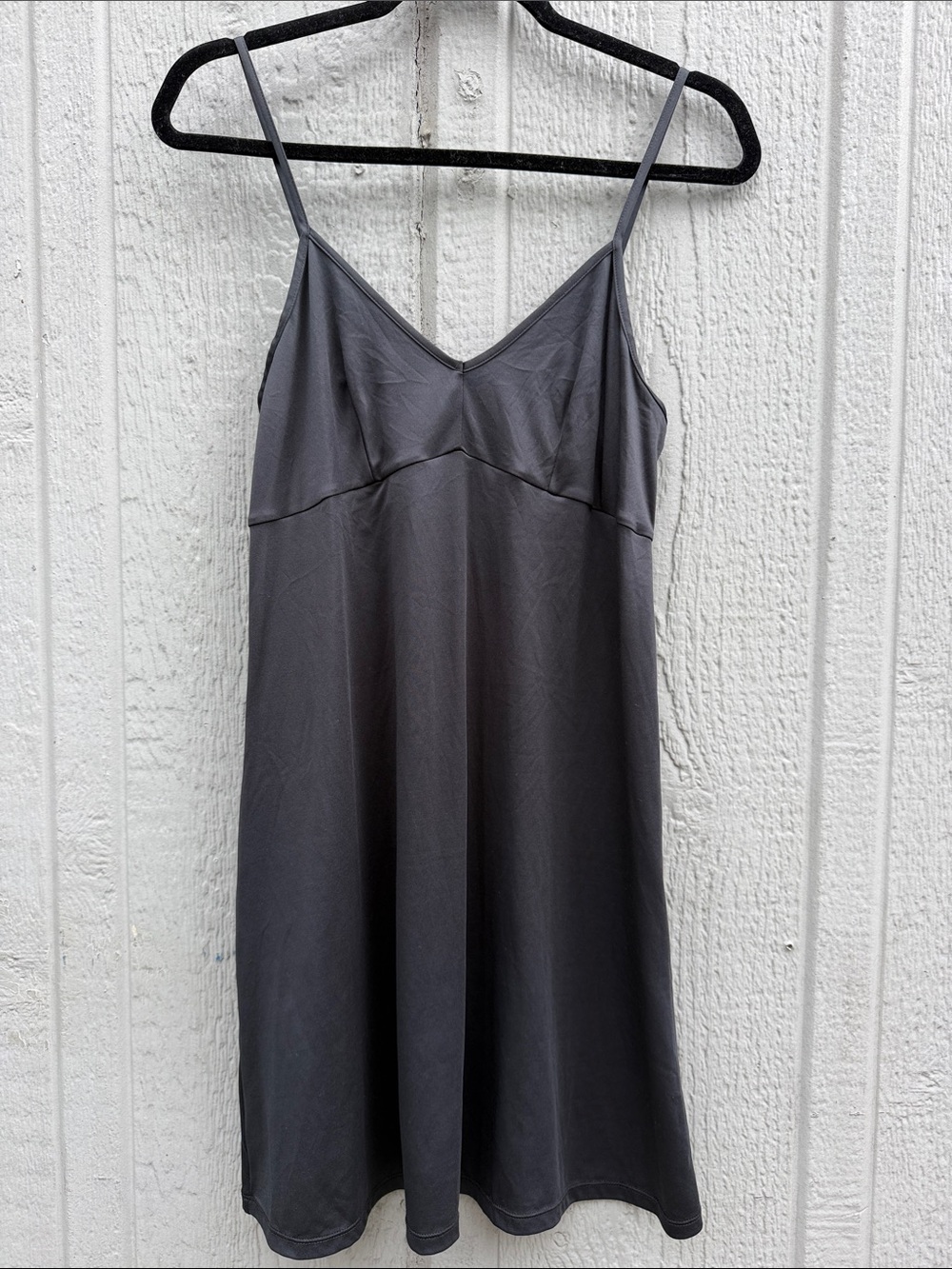 Christy Lynn Satin-Feel V-Neck Slip Black Mini Dress Size: M